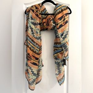 New Brown/White Aztec Design Forever 21 Scarf